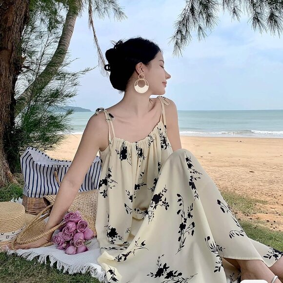 Handmade Raffia Hoop Earrings - Lightweight Boho Summer Beach Jewelry - Picture 2 of 7